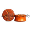 China Suppliers 16mm Brown Color Leaf Fake Wooden Plugs